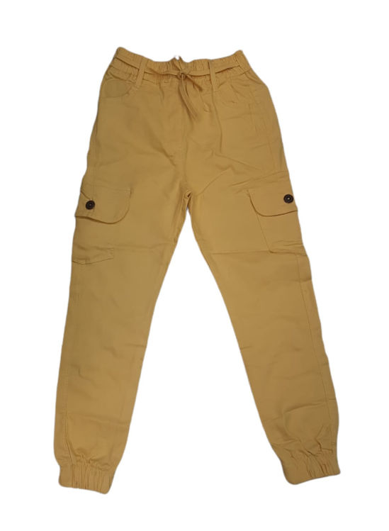 Picture of 1074 GIRLS 85% COTTON CARGO TROUSERS WITH LACE